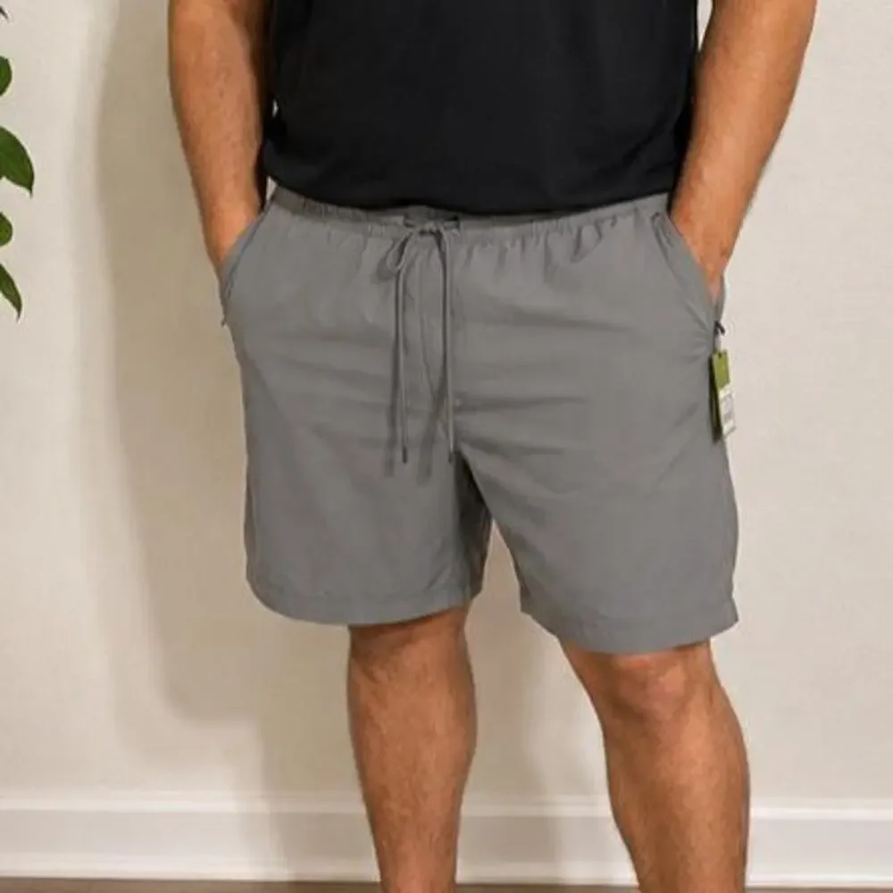 Mens gray drawstring shorts brand